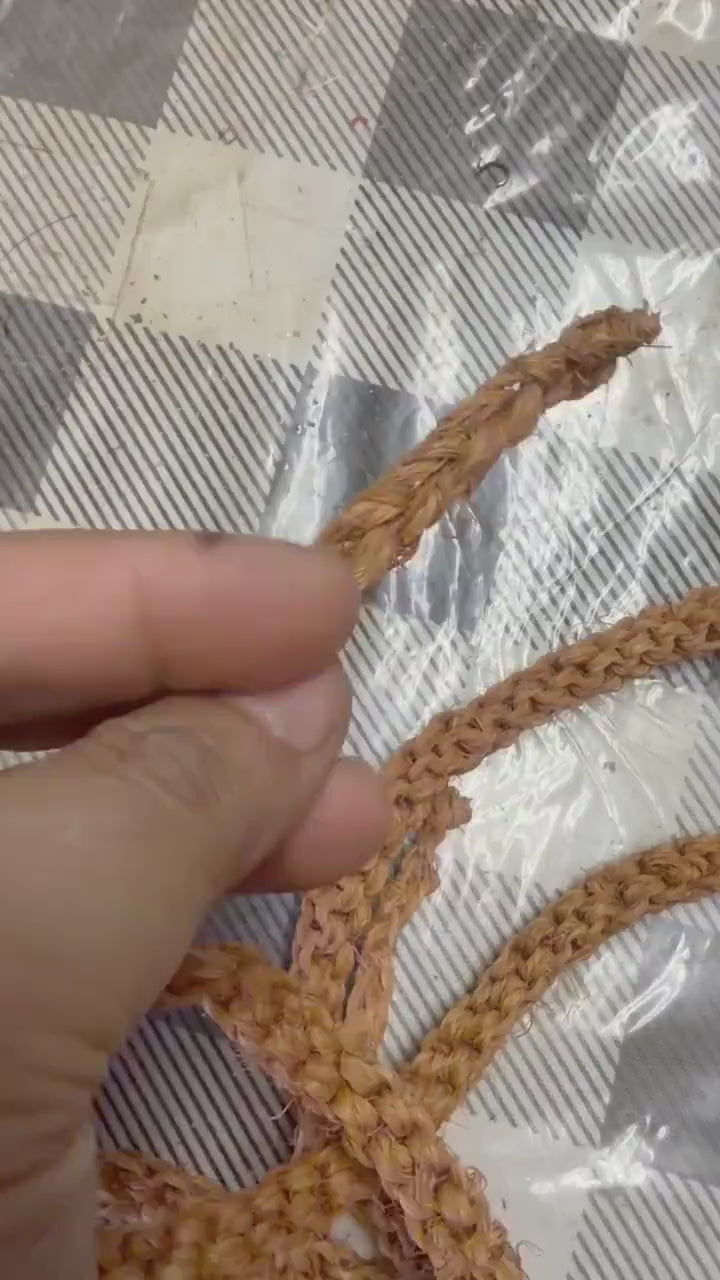 Load video: Handwoven Kafa Pekepeka - Traditional Tongan Coconut Husk Waist Rope - Taovala Belt