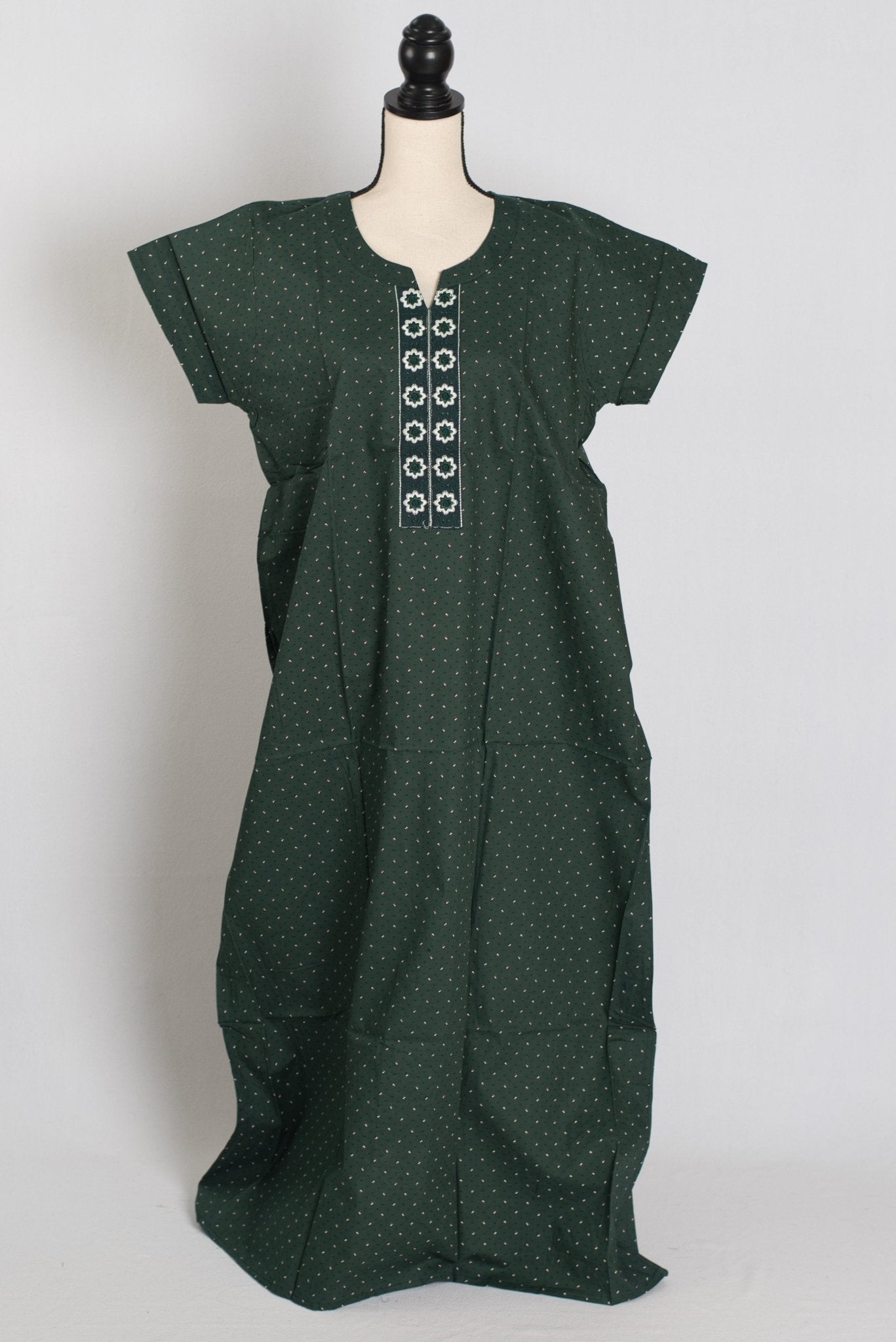 Printed Bottle Green Pure Cotton Nightwear in Regular Size