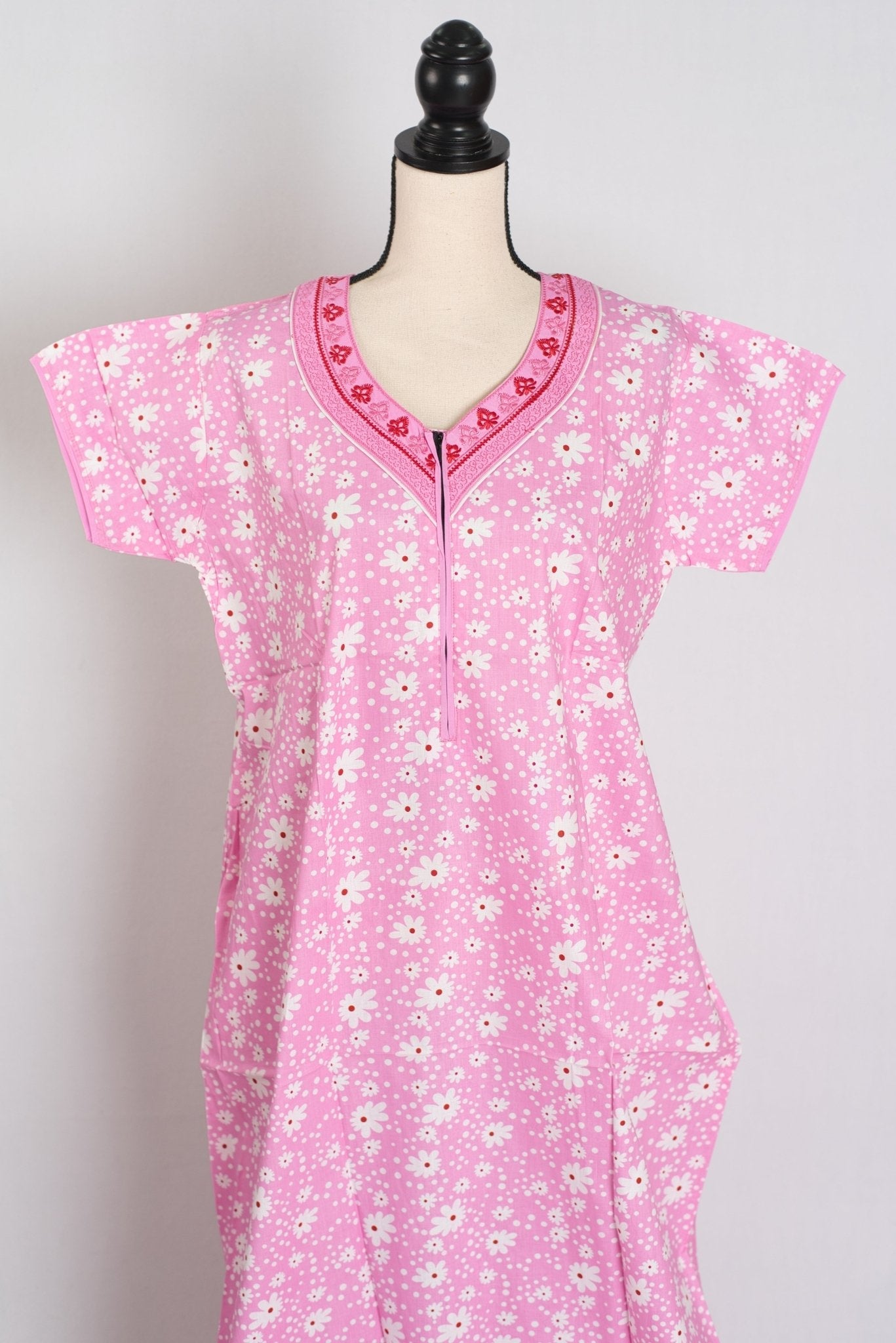 Printed Pink Pure Cotton Nightwear in Regular Size