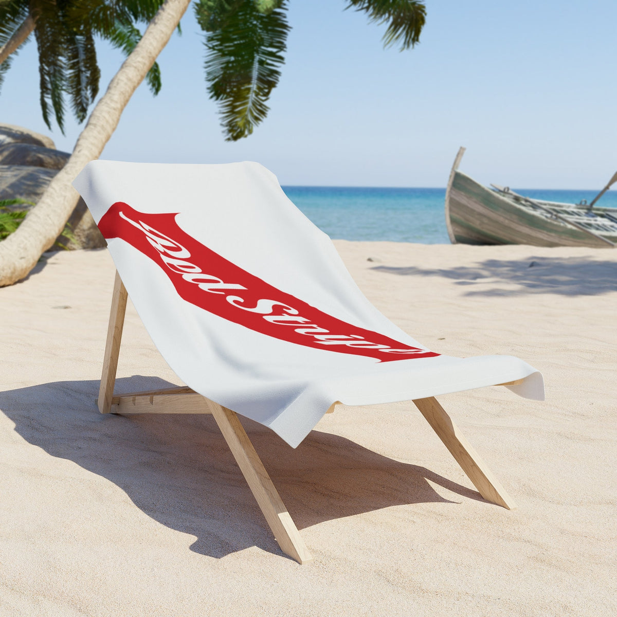 Red Stripe Beach Towel