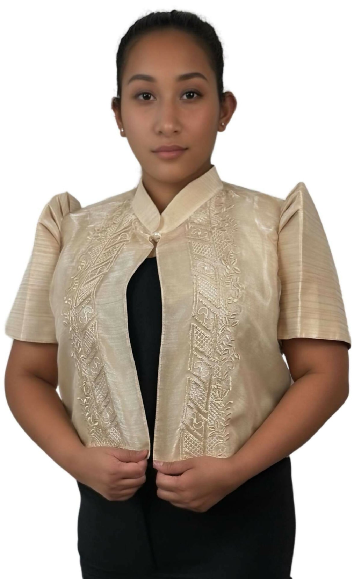 Filipiniana Bolero Jacket - Beige