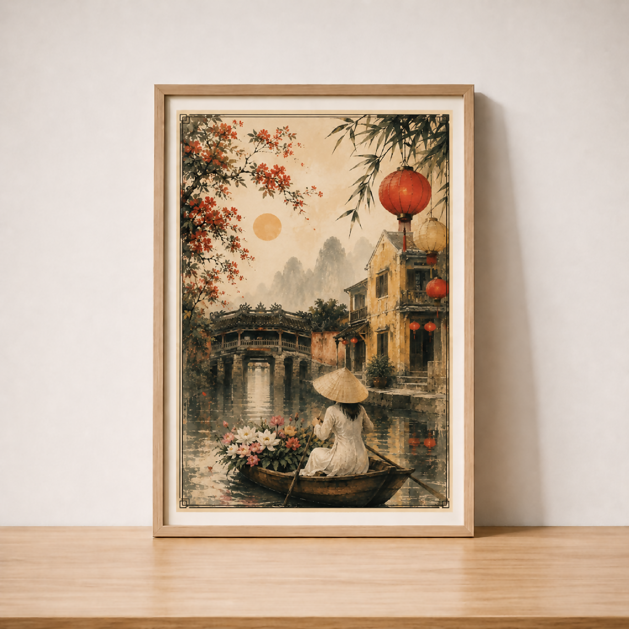 Hoi An Riverside Dusk Printable Wall Art