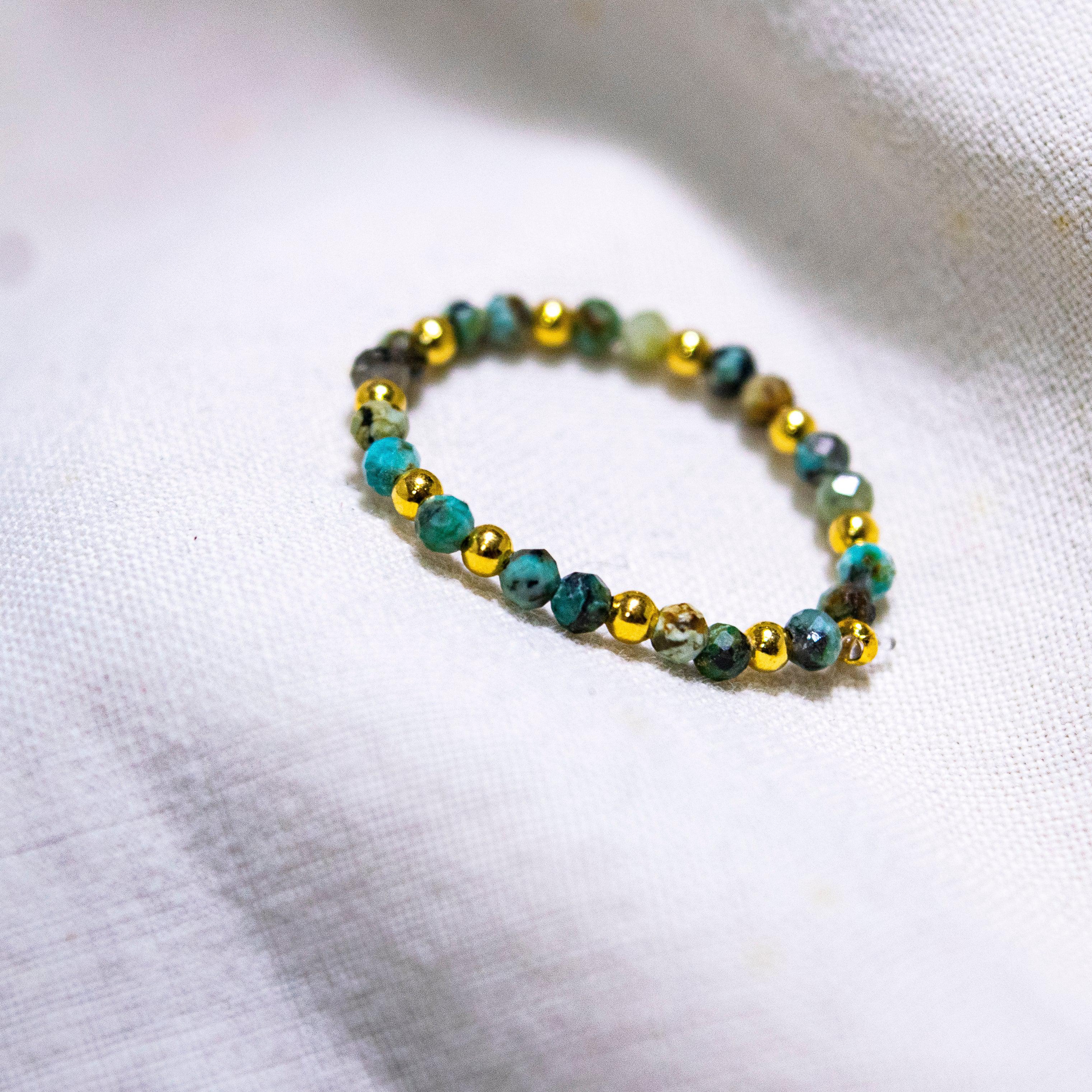 Multi-Stone Gemstone Bead Elastic Ring - Thailand