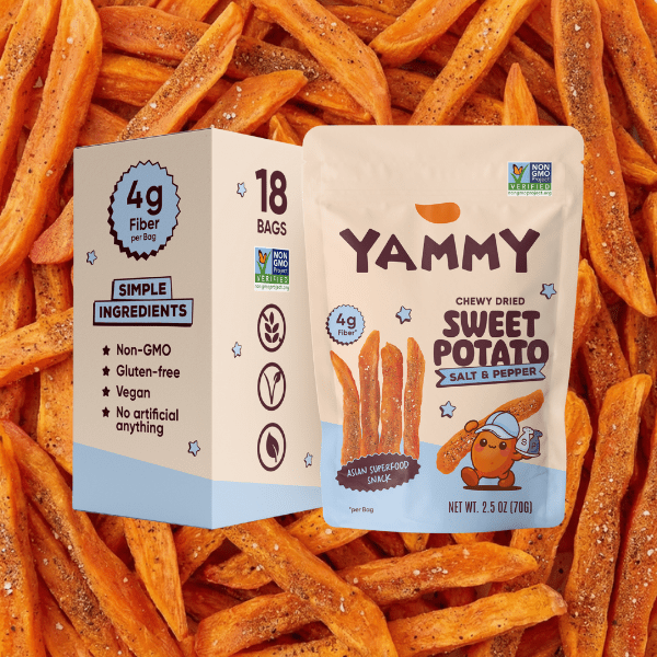 Salt & Pepper Chewy Dried Sweet Potato – Salty Asian Snack (Pack of 18)
