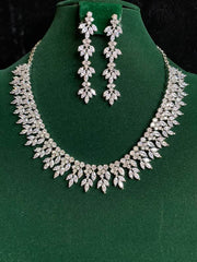 Silver Plated American Diamond Jewelry Set