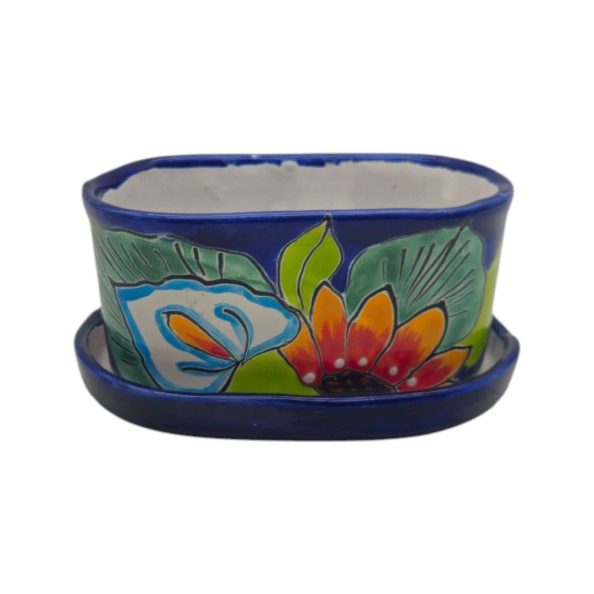 Small Talavera Flower Pot | Colorful Hand-Painted Mexican Planter