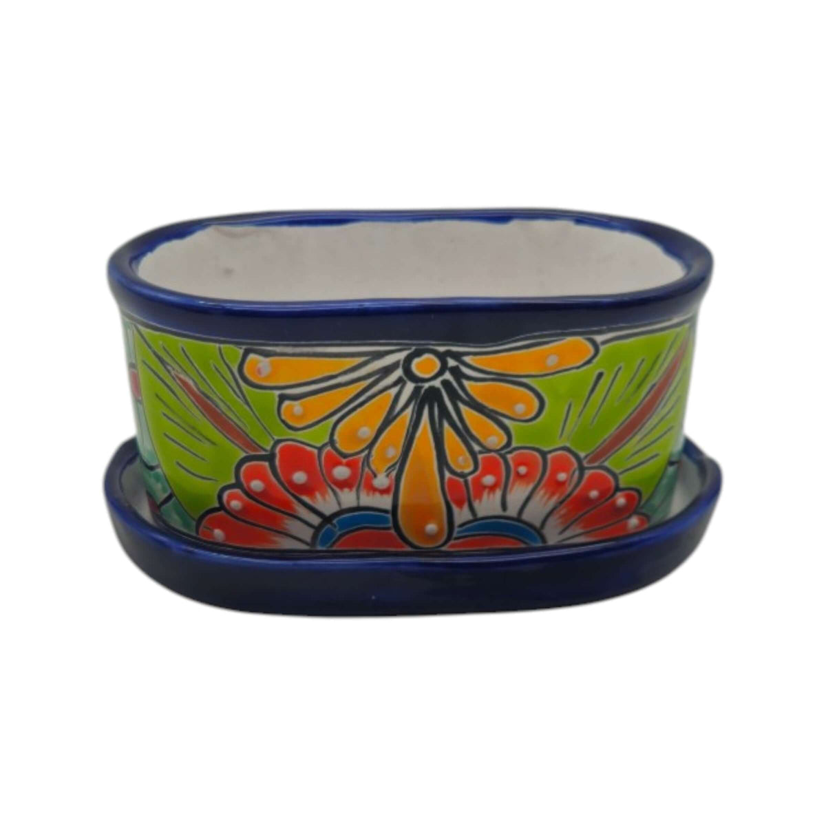 Small Talavera Flower Pot | Colorful Hand-Painted Mexican Planter