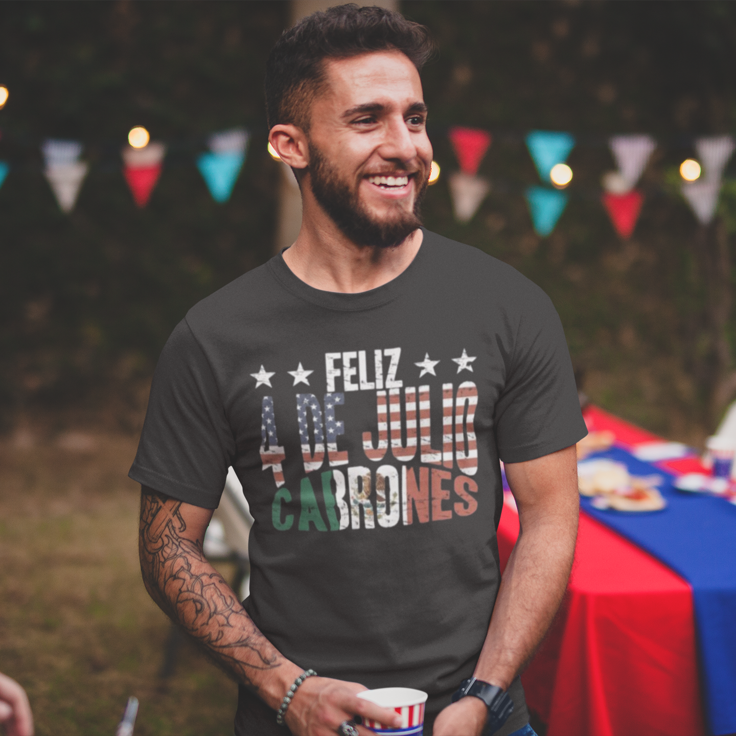 Feliz 4 de Julio Cabrones T-shirt | Mexico + USA Funny Viral Latino Pride Tees | Unisex - July 4th