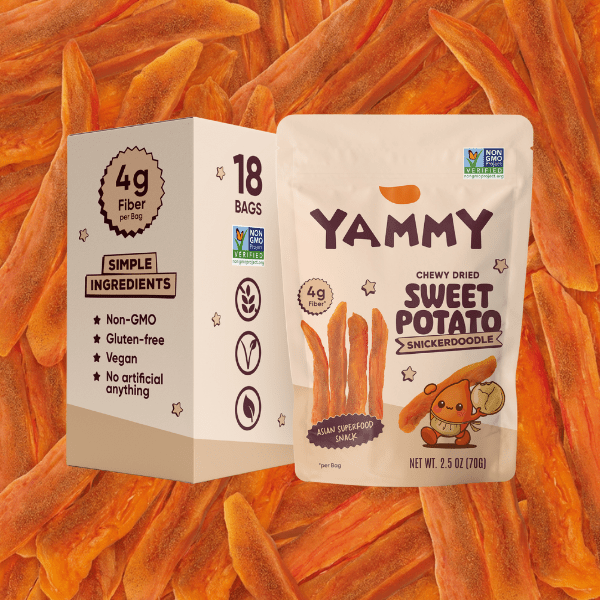 Snickerdoodle Chewy Dried Sweet Potato – Sweet Asian Snack (Pack of 18)