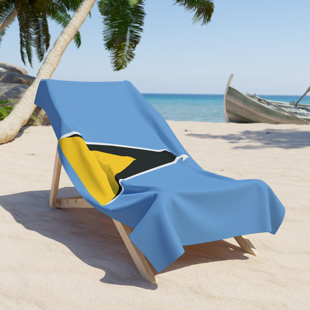 St. Lucia Flag Beach Towel