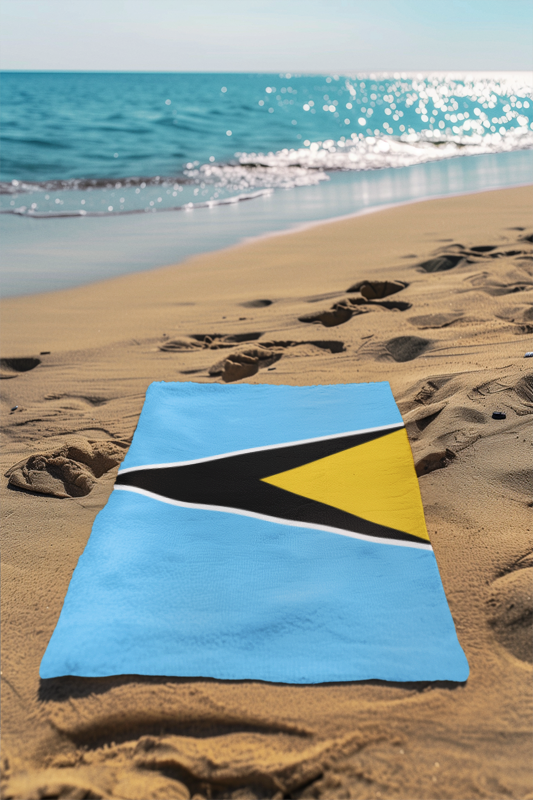 St. Lucia Flag Beach Towel