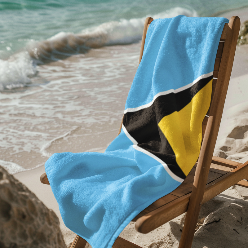 St. Lucia Flag Beach Towel