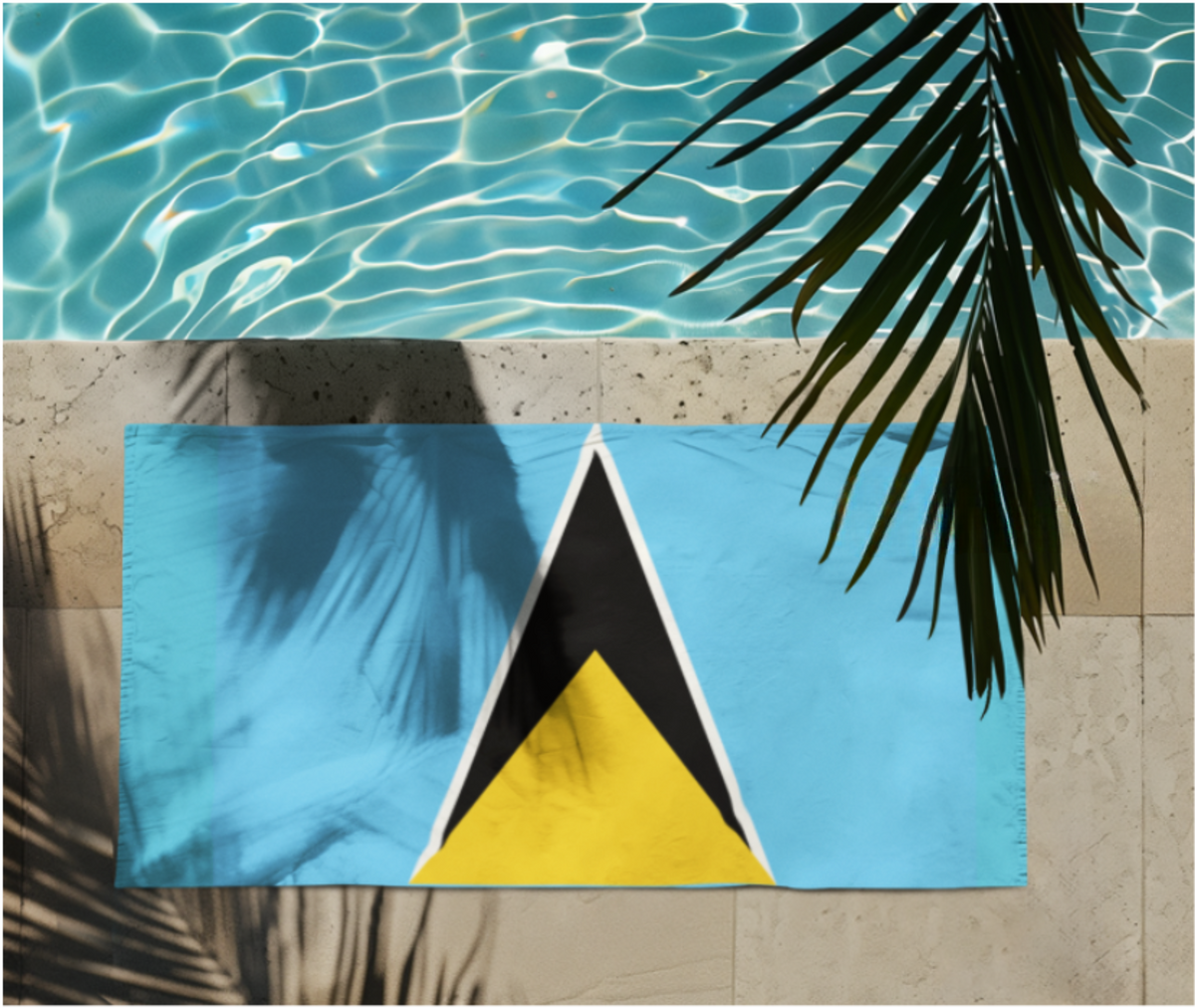 St. Lucia Flag Beach Towel