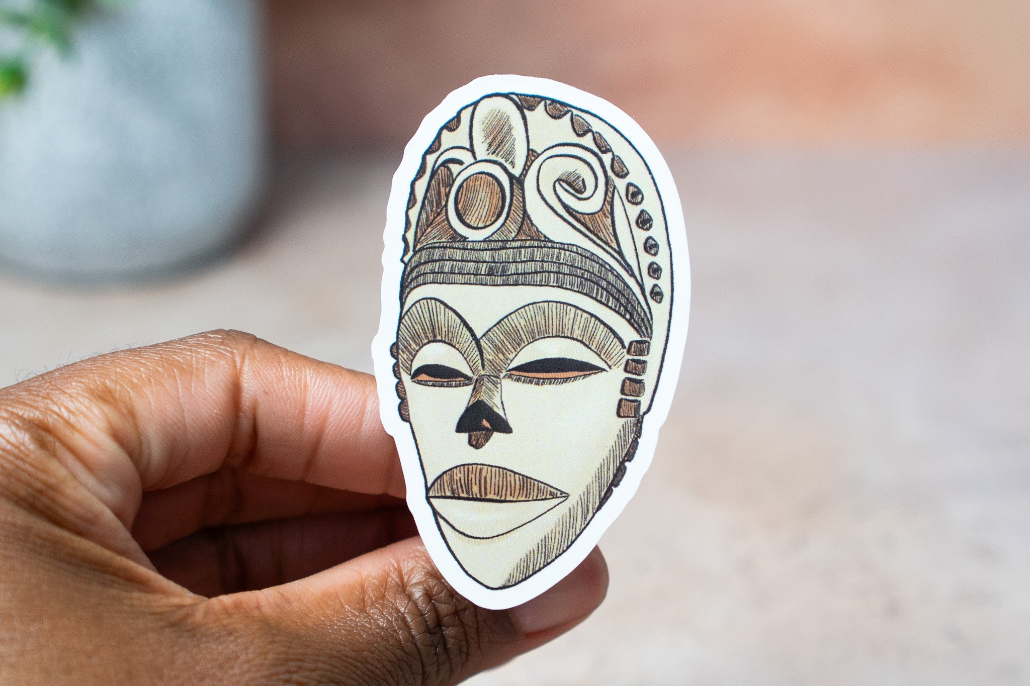 African Masks Stickers: Annang