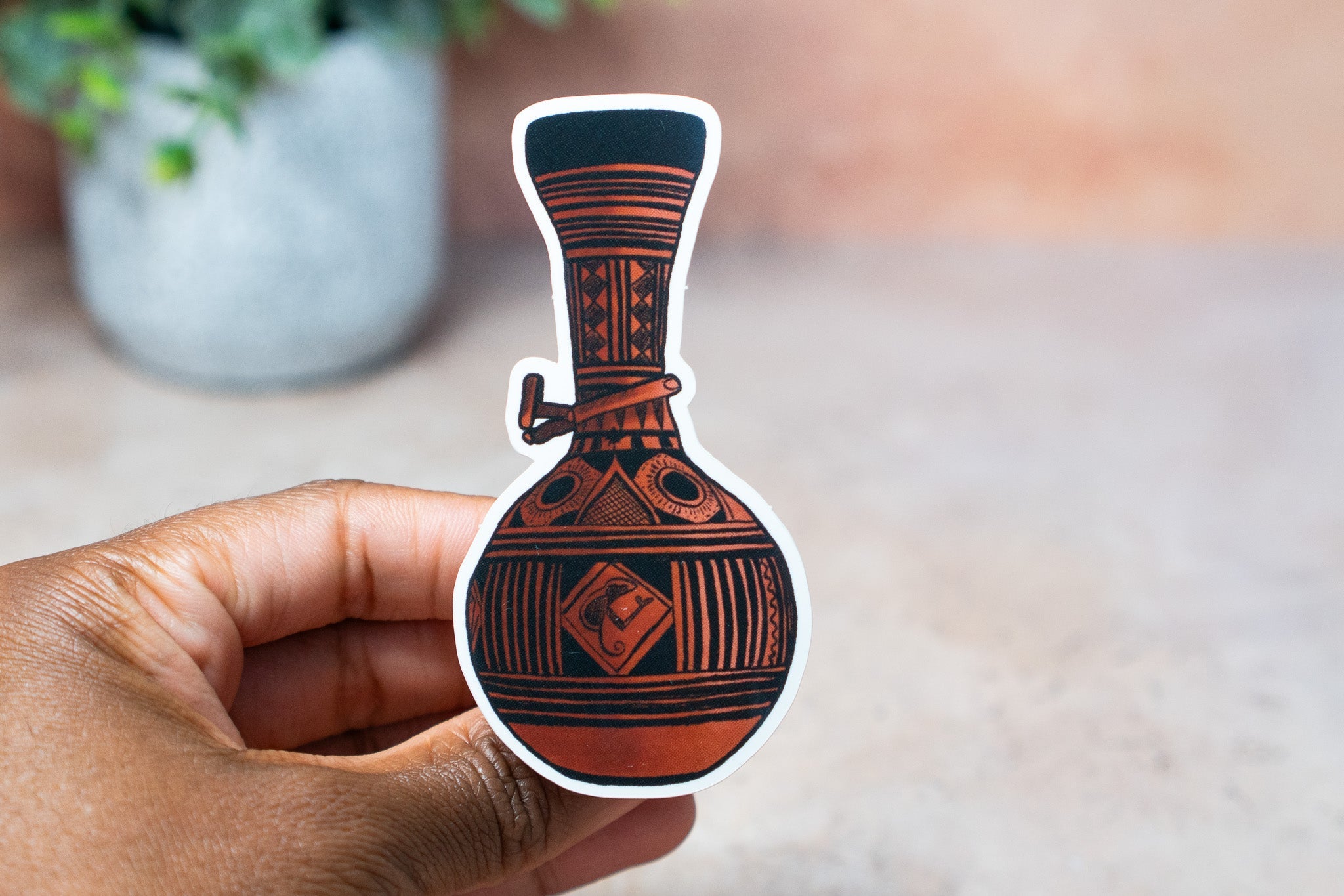 African Calabash Stickers: Red