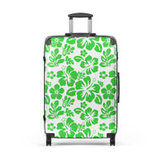 Lime Green Hawaiian Flowers Suitcase – Surf & Beach Inspired Luggage by Extremely Stoked®