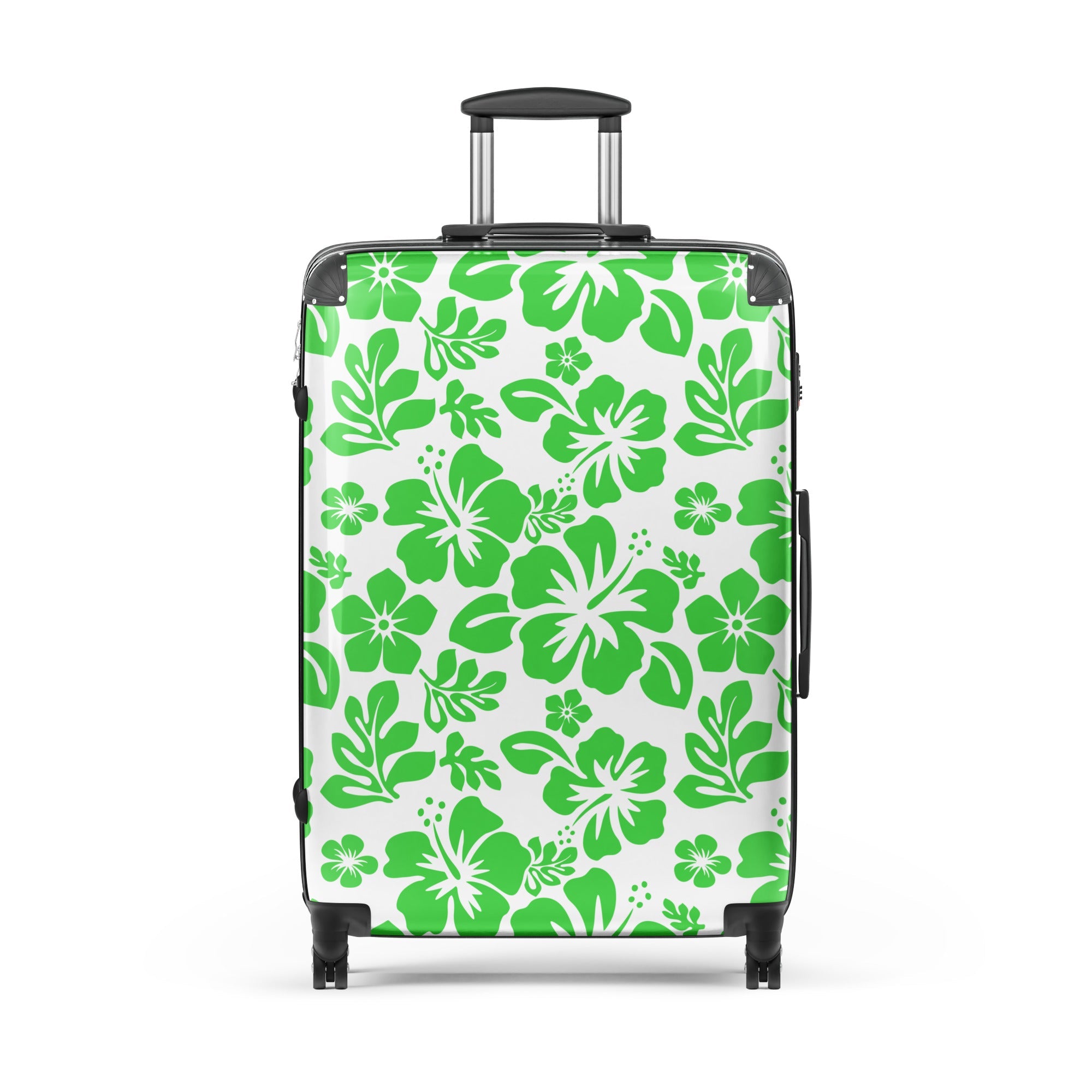 Lime Green Hawaiian Flowers Suitcase – Surf & Beach Inspired Luggage by Extremely Stoked®