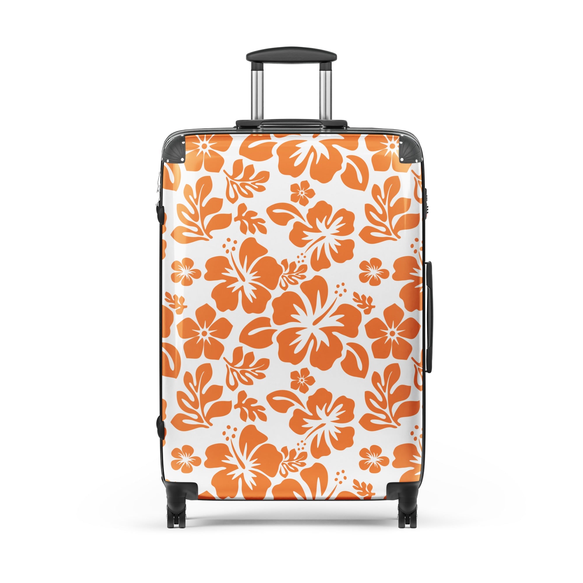 Orange Hawaiian Flowers Suitcase – Surf & Beach Inspired Luggage by Extremely Stoked®