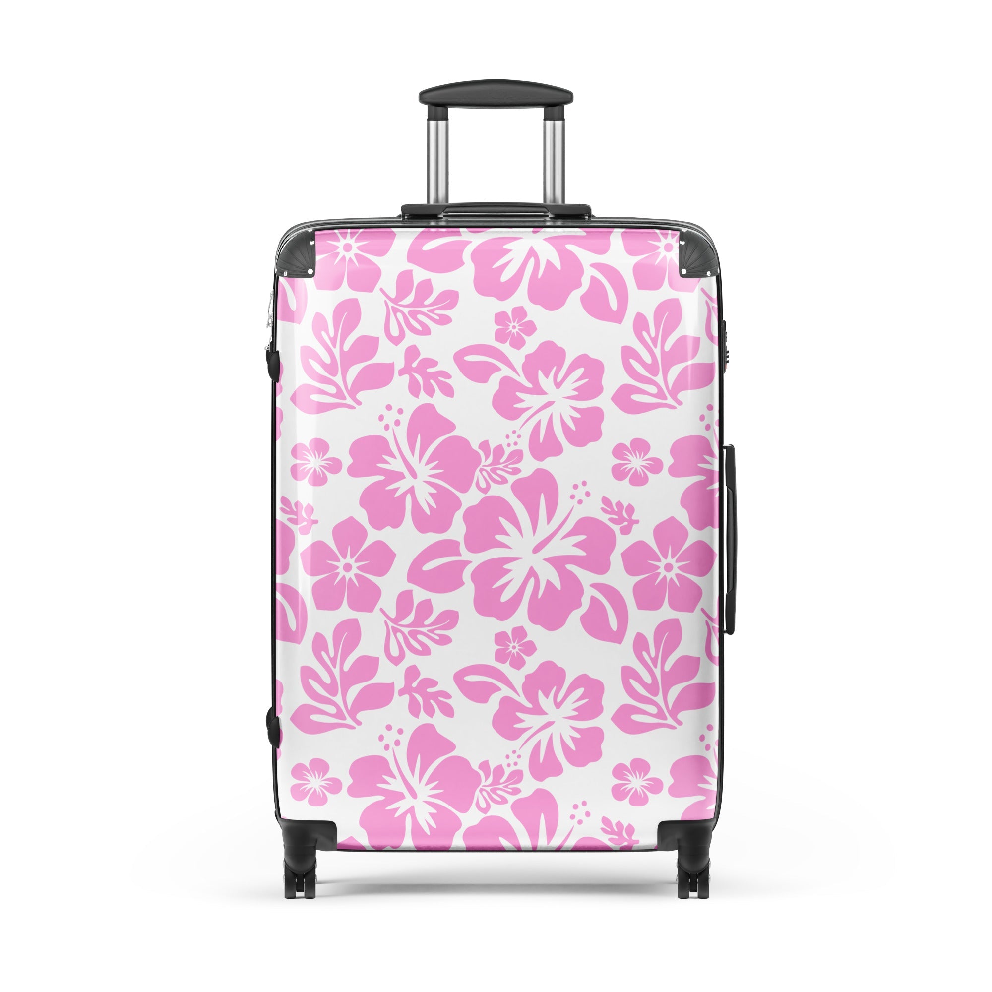 Pink Hawaiian Flowers Suitcase – Surf & Beach Inspired Luggage by Extremely Stoked®
