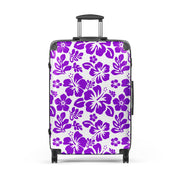 Purple Hawaiian Flowers Suitcase – Surf & Beach Inspired Luggage by Extremely Stoked®