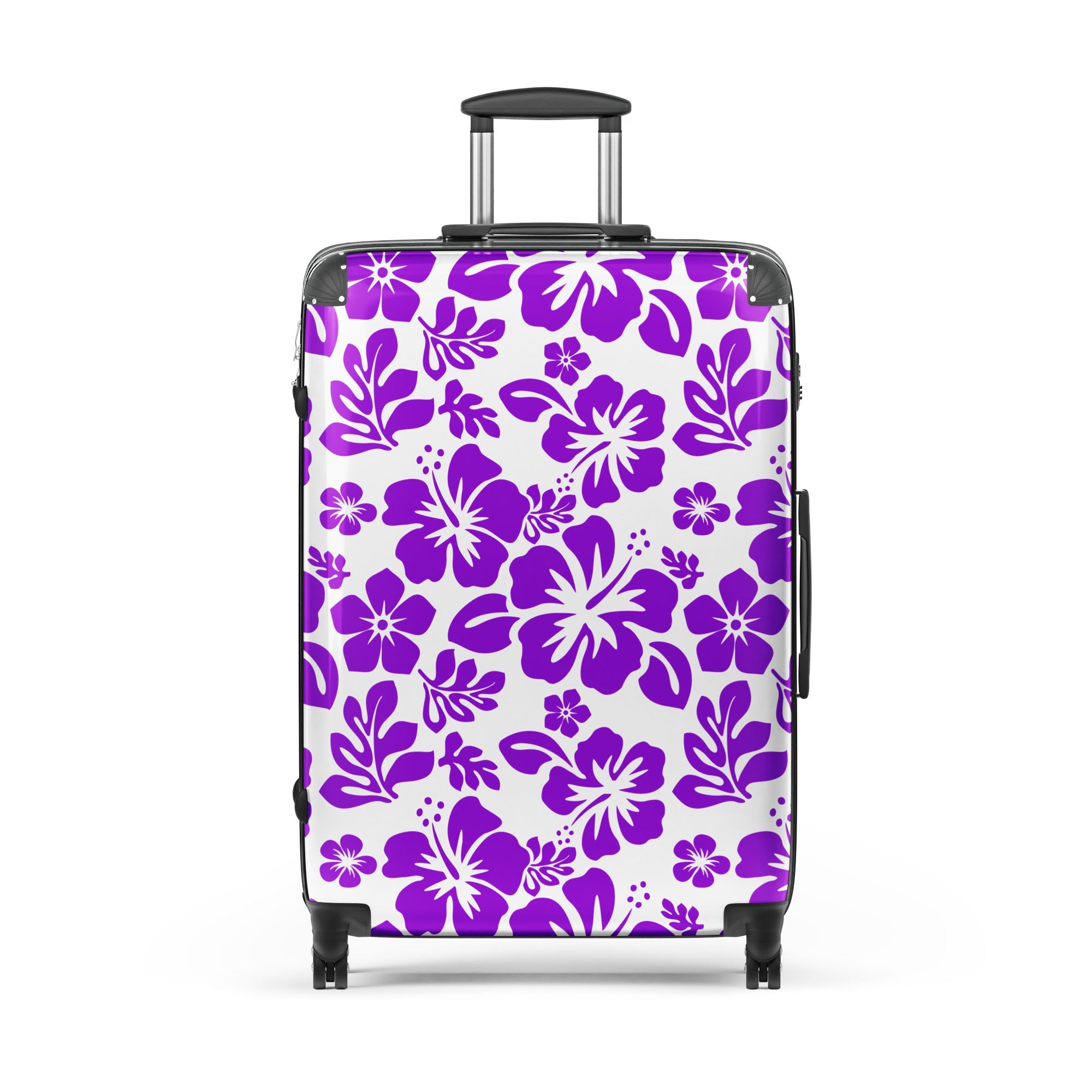 Purple Hawaiian Flowers Suitcase – Surf & Beach Inspired Luggage by Extremely Stoked®