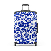 Royal Blue Hawaiian Flowers Suitcase – Surf & Beach Inspired Luggage by Extremely Stoked®