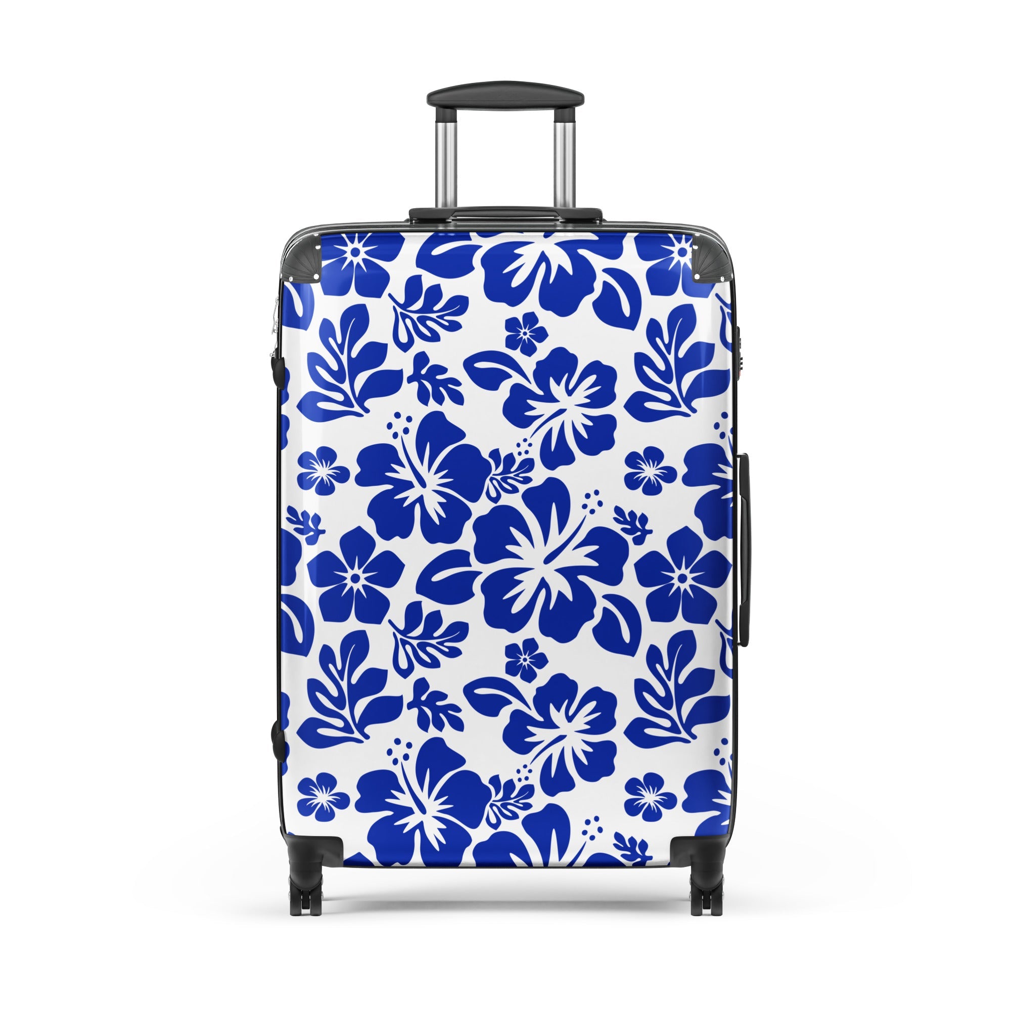 Royal Blue Hawaiian Flowers Suitcase – Surf & Beach Inspired Luggage by Extremely Stoked®