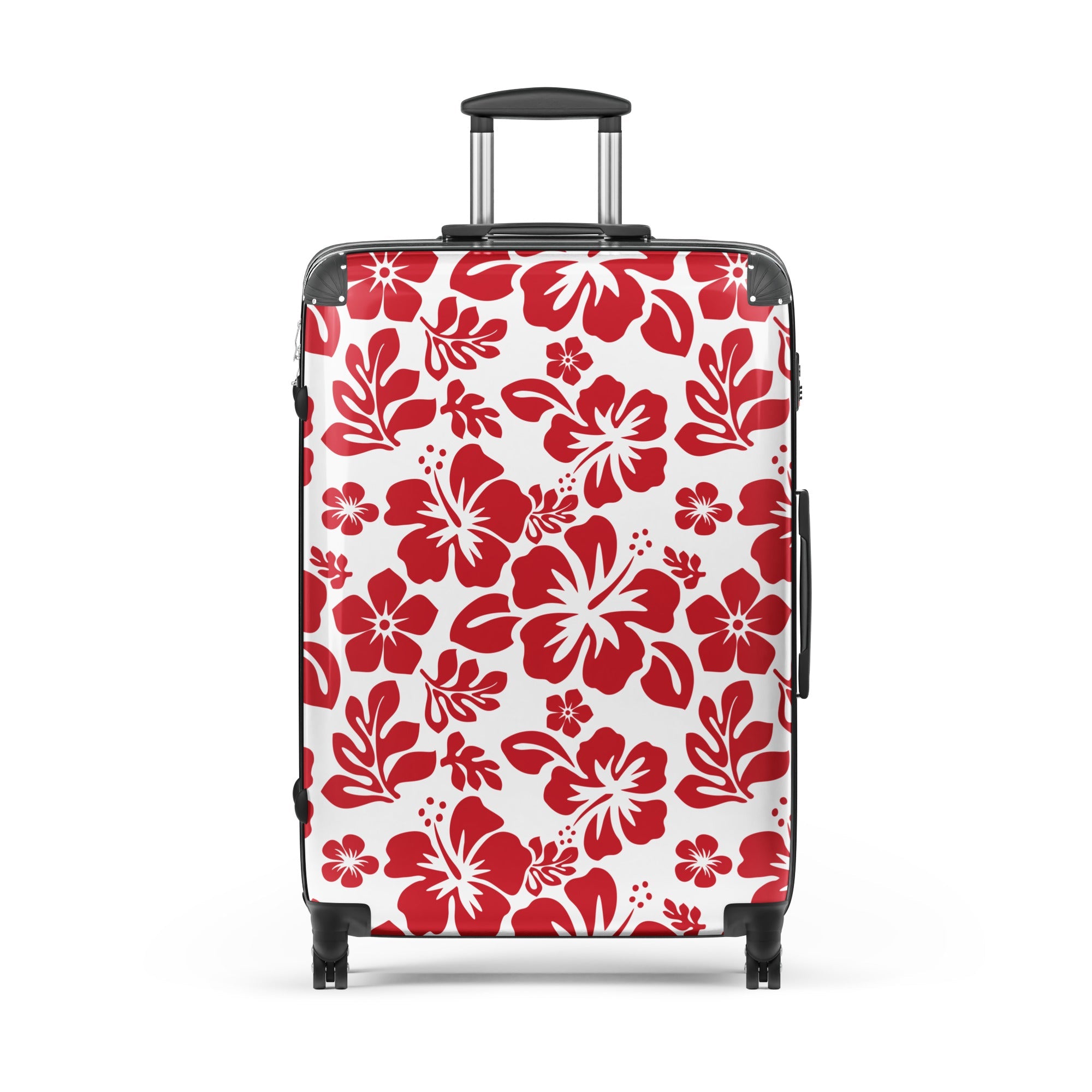 Red Hawaiian Flowers Suitcase – Surf & Beach Inspired Luggage by Extremely Stoked®