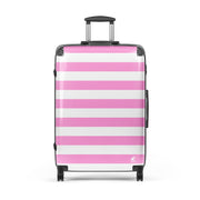 Pink and White Beach Stripes Suitcase – Travel Luggage by Extremely Stoked®