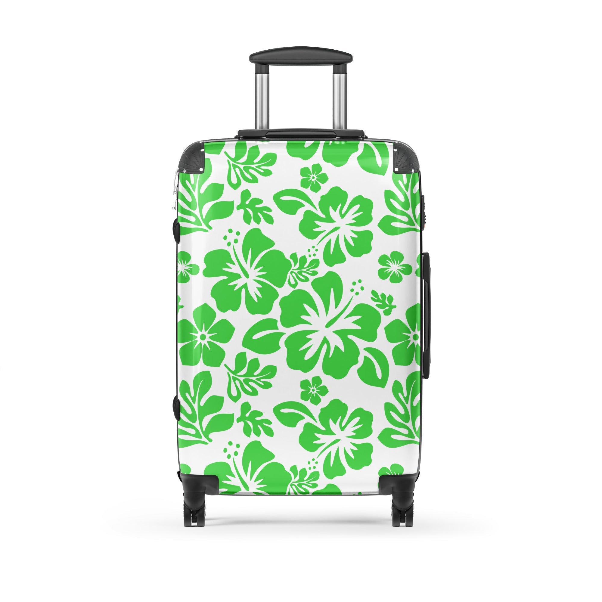 Lime Green Hawaiian Flowers Suitcase – Surf & Beach Inspired Luggage by Extremely Stoked®