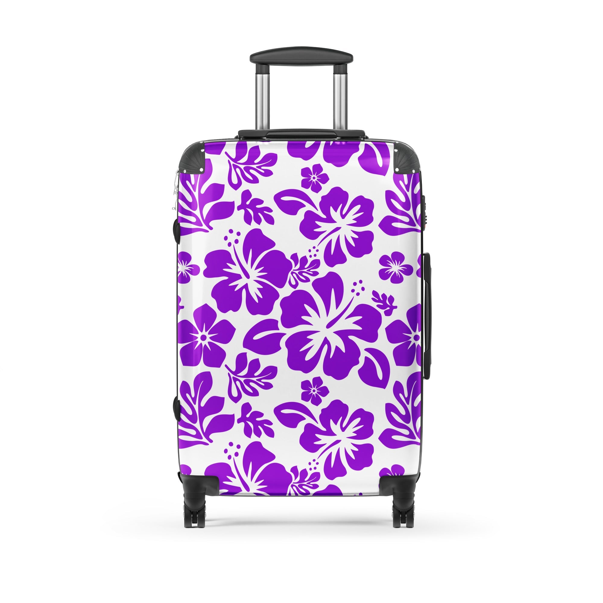 Purple Hawaiian Flowers Suitcase – Surf & Beach Inspired Luggage by Extremely Stoked®