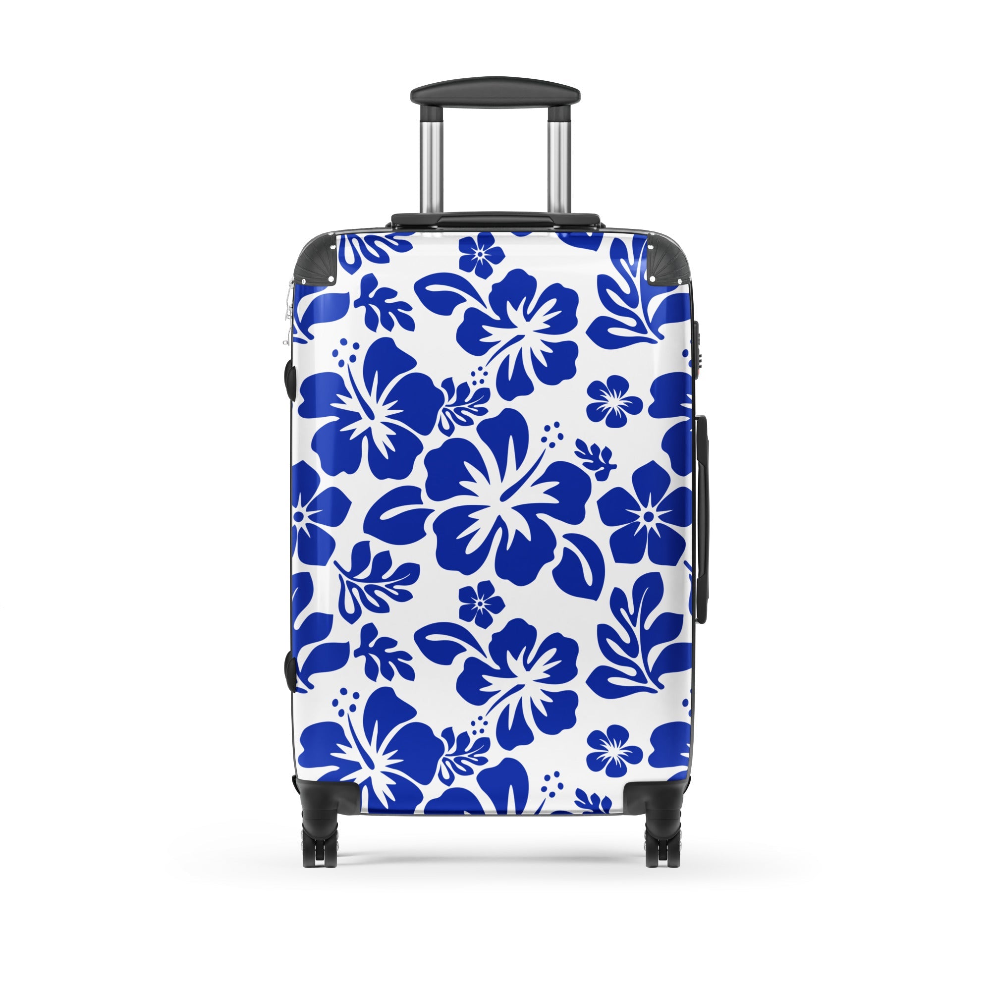 Royal Blue Hawaiian Flowers Suitcase – Surf & Beach Inspired Luggage by Extremely Stoked®