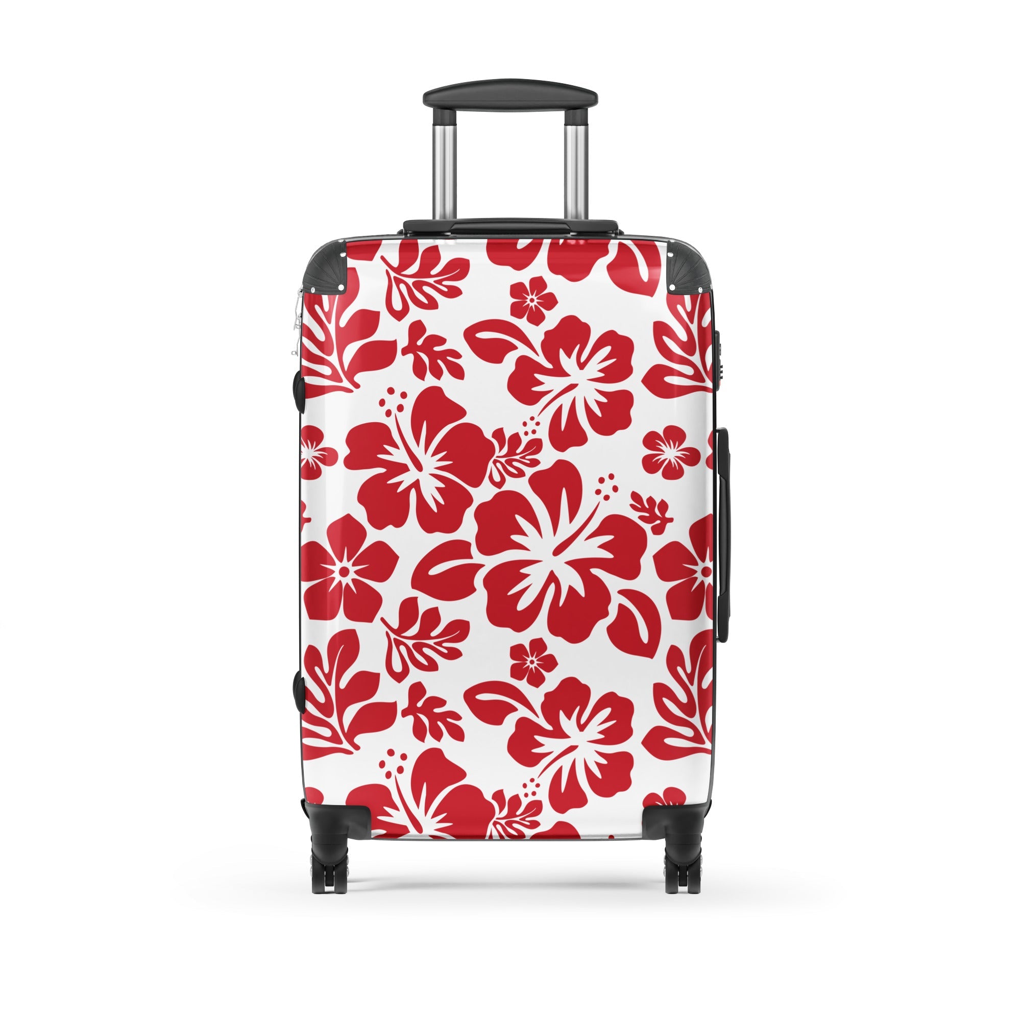 Red Hawaiian Flowers Suitcase – Surf & Beach Inspired Luggage by Extremely Stoked®