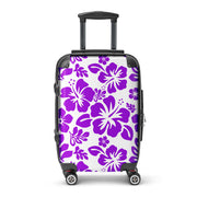 Purple Hawaiian Flowers Carry On Suitcase – Surf & Beach Inspired Luggage by Extremely Stoked®