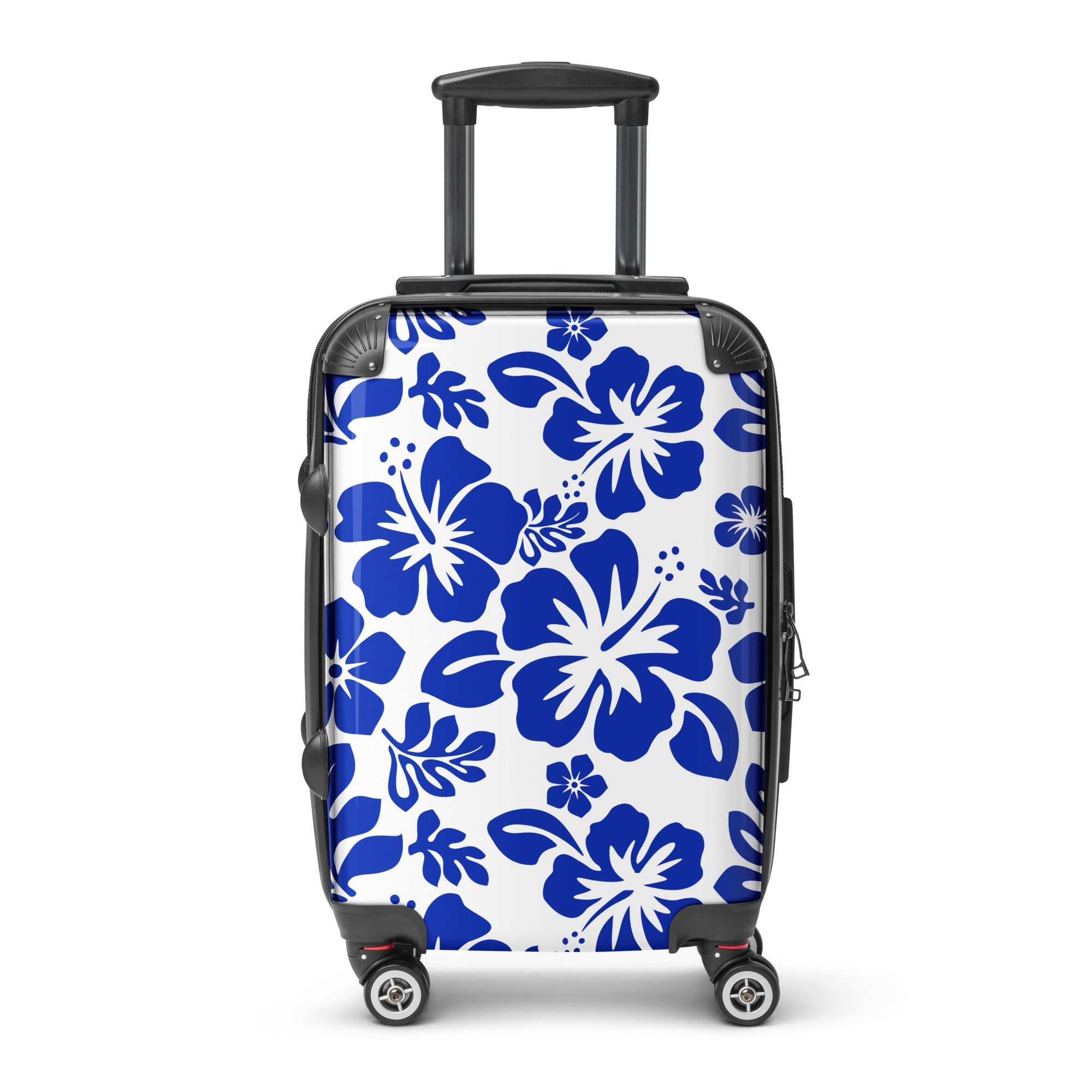 Royal Blue Hawaiian Flowers Carry On Suitcase – Surf & Beach Inspired Luggage by Extremely Stoked®