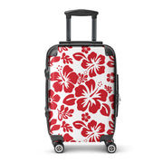 Red Hawaiian Flowers Carry On Suitcase – Surf & Beach Inspired Luggage by Extremely Stoked®
