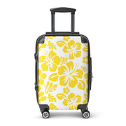 Yellow Hawaiian Flowers Carry On Suitcase – Surf & Beach Inspired Luggage by Extremely Stoked®
