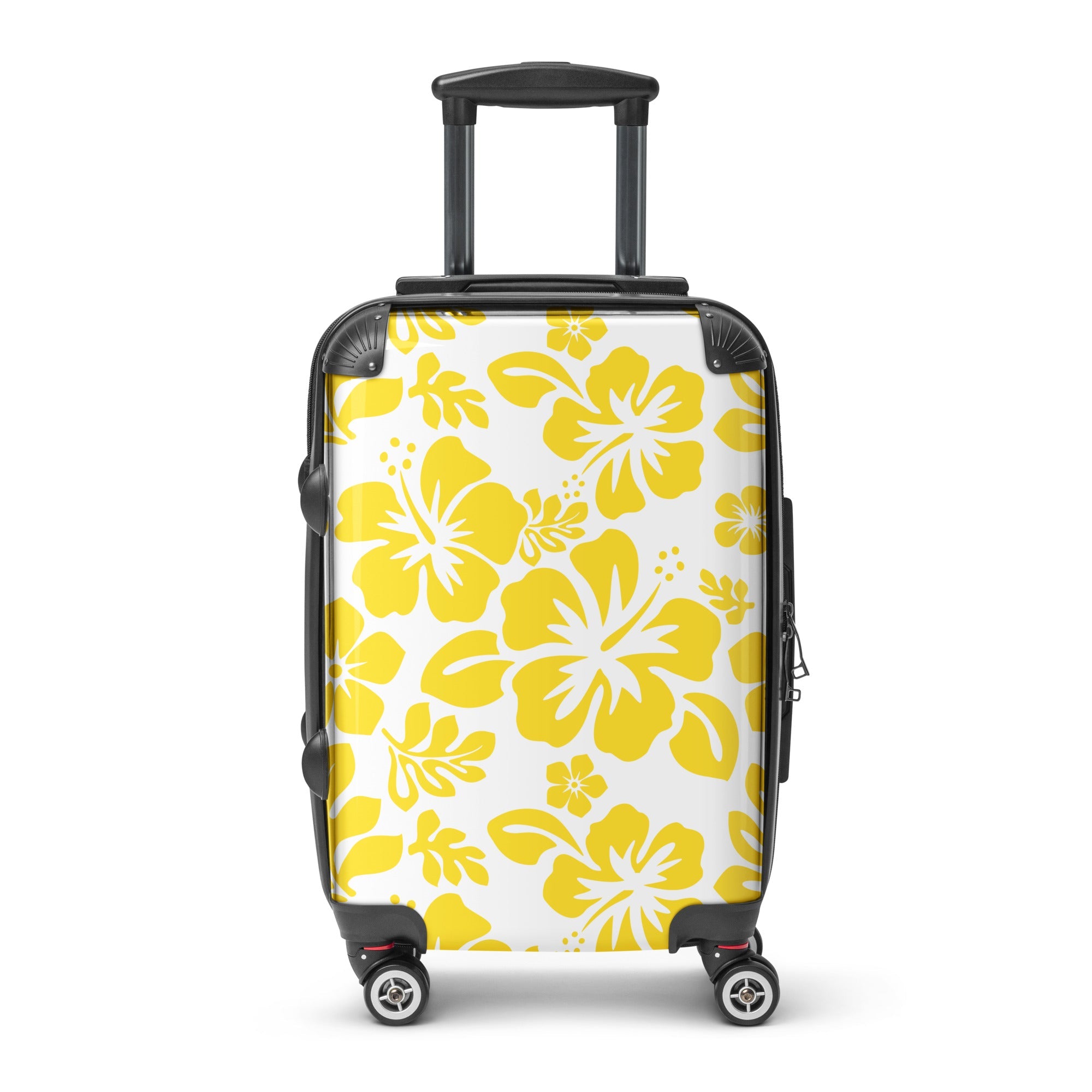 Yellow Hawaiian Flowers Carry On Suitcase – Surf & Beach Inspired Luggage by Extremely Stoked®