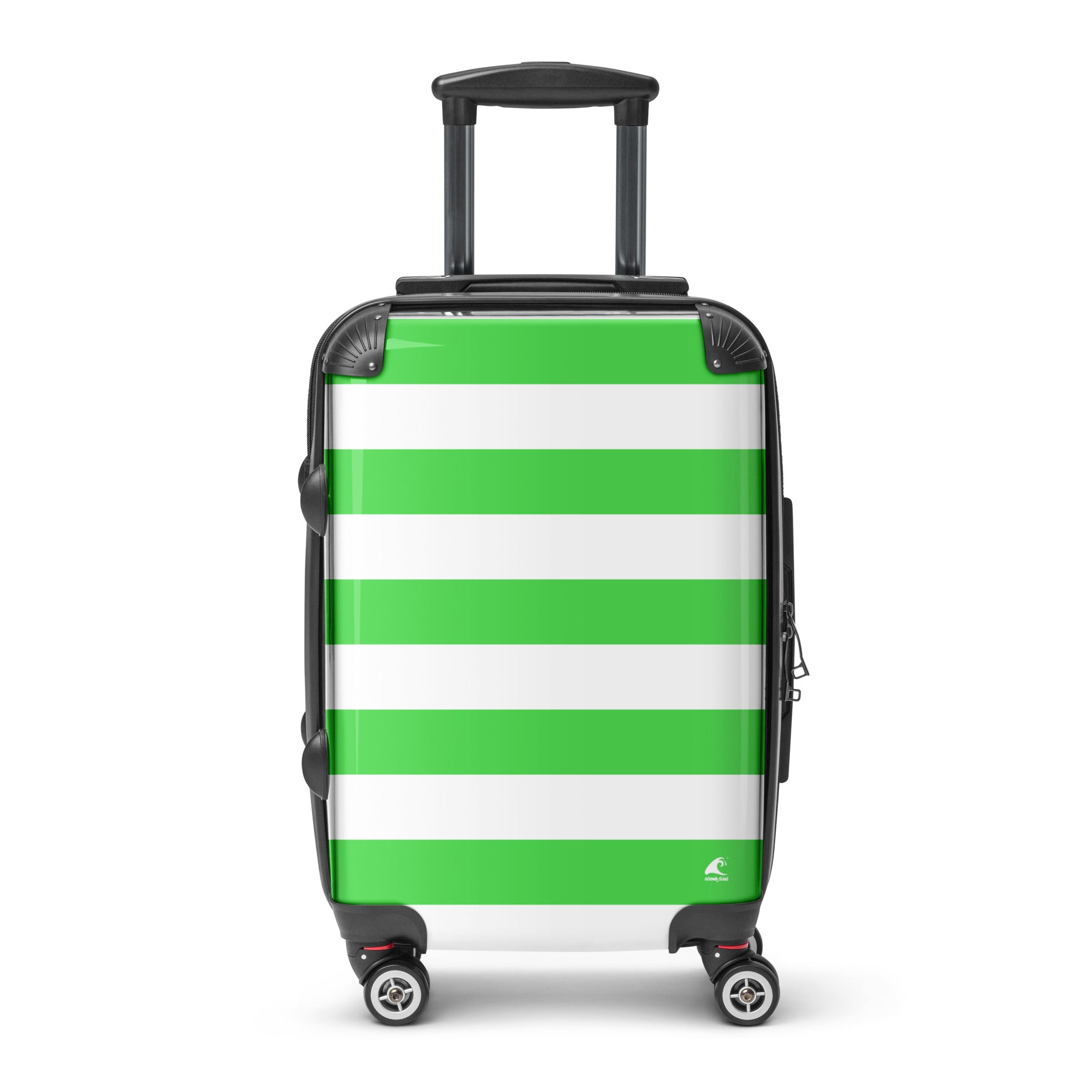 Lime Green and White Beach Stripes Carry On Suitcase – Travel Luggage by Extremely Stoked®