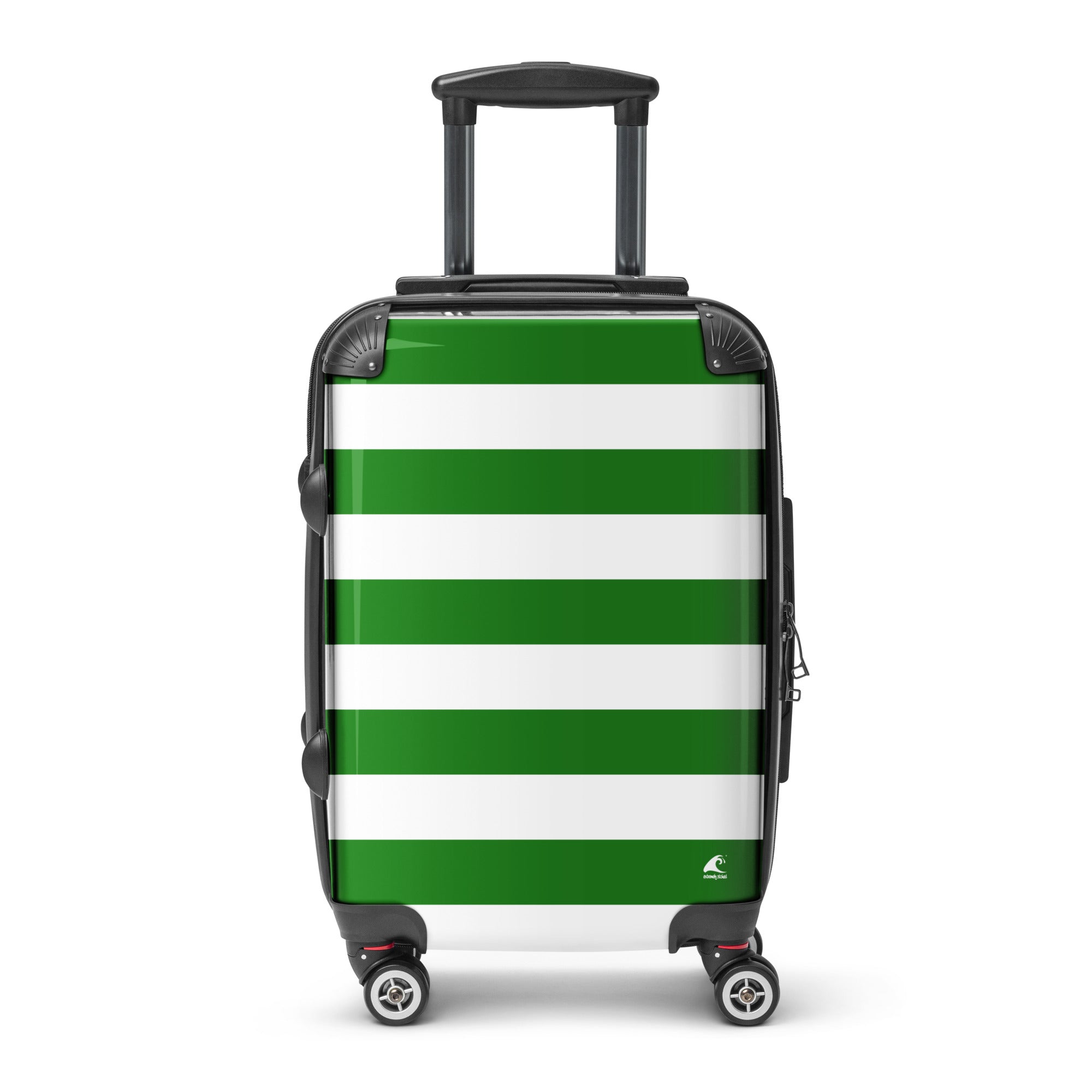 Fresh Green and White Beach Stripes Carry On Suitcase – Travel Luggage by Extremely Stoked®