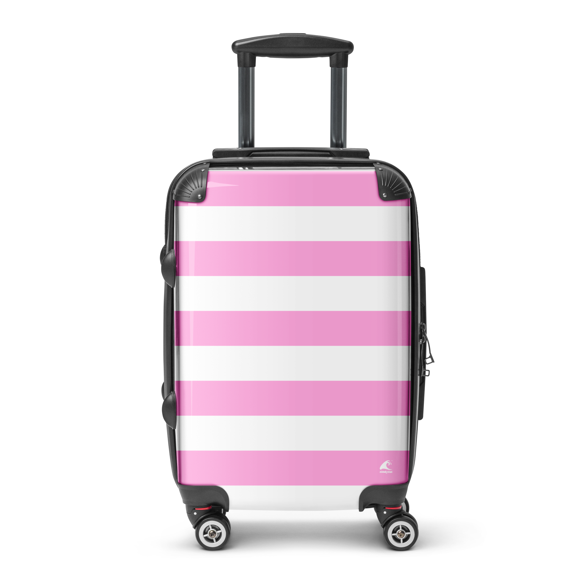 Pink and White Beach Stripes Carry On Suitcase – Travel Luggage by Extremely Stoked®