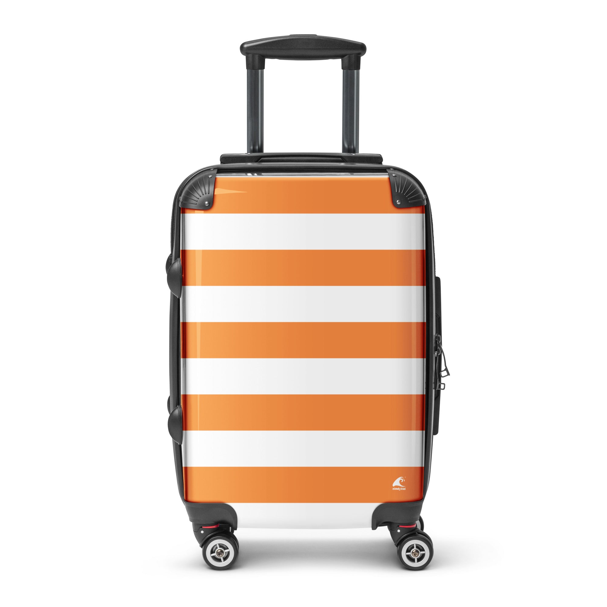 Orange and White Beach Stripes Carry On Suitcase – Travel Luggage by Extremely Stoked®