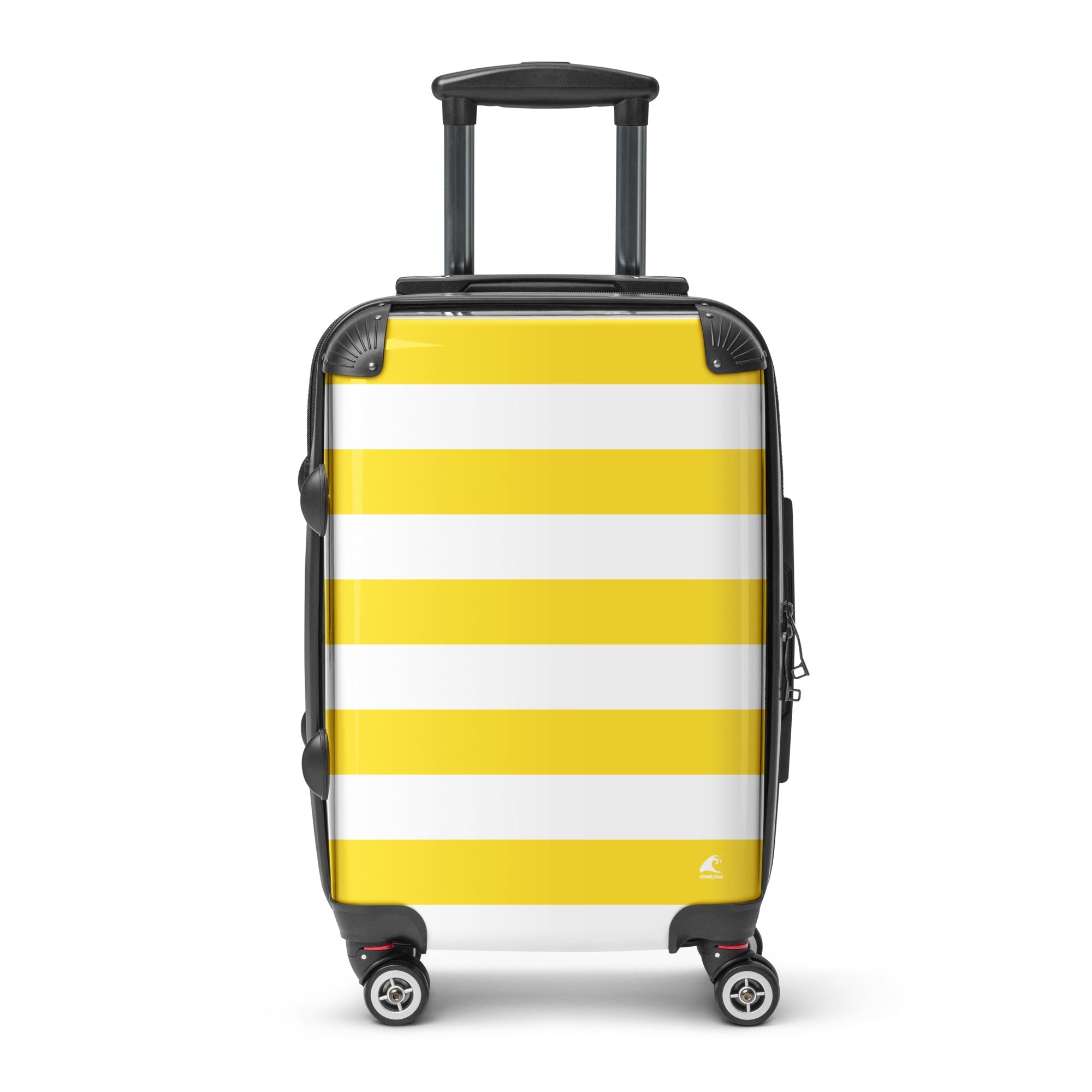 Yellow and White Beach Stripes Carry On Suitcase – Travel Luggage by Extremely Stoked®