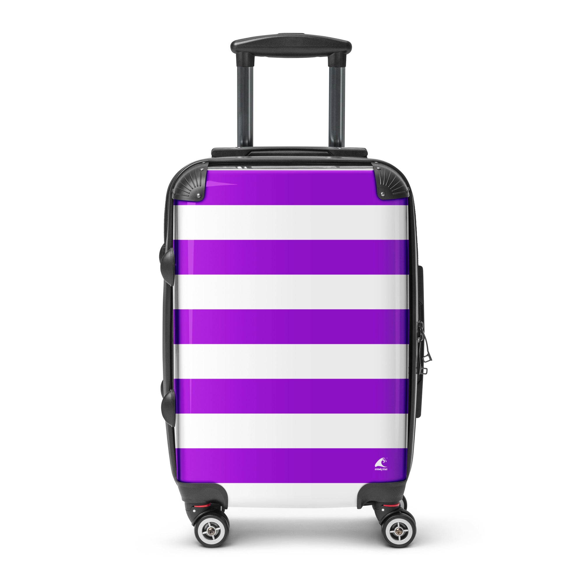 Purple and White Beach Stripes Carry On Suitcase – Travel Luggage by Extremely Stoked®