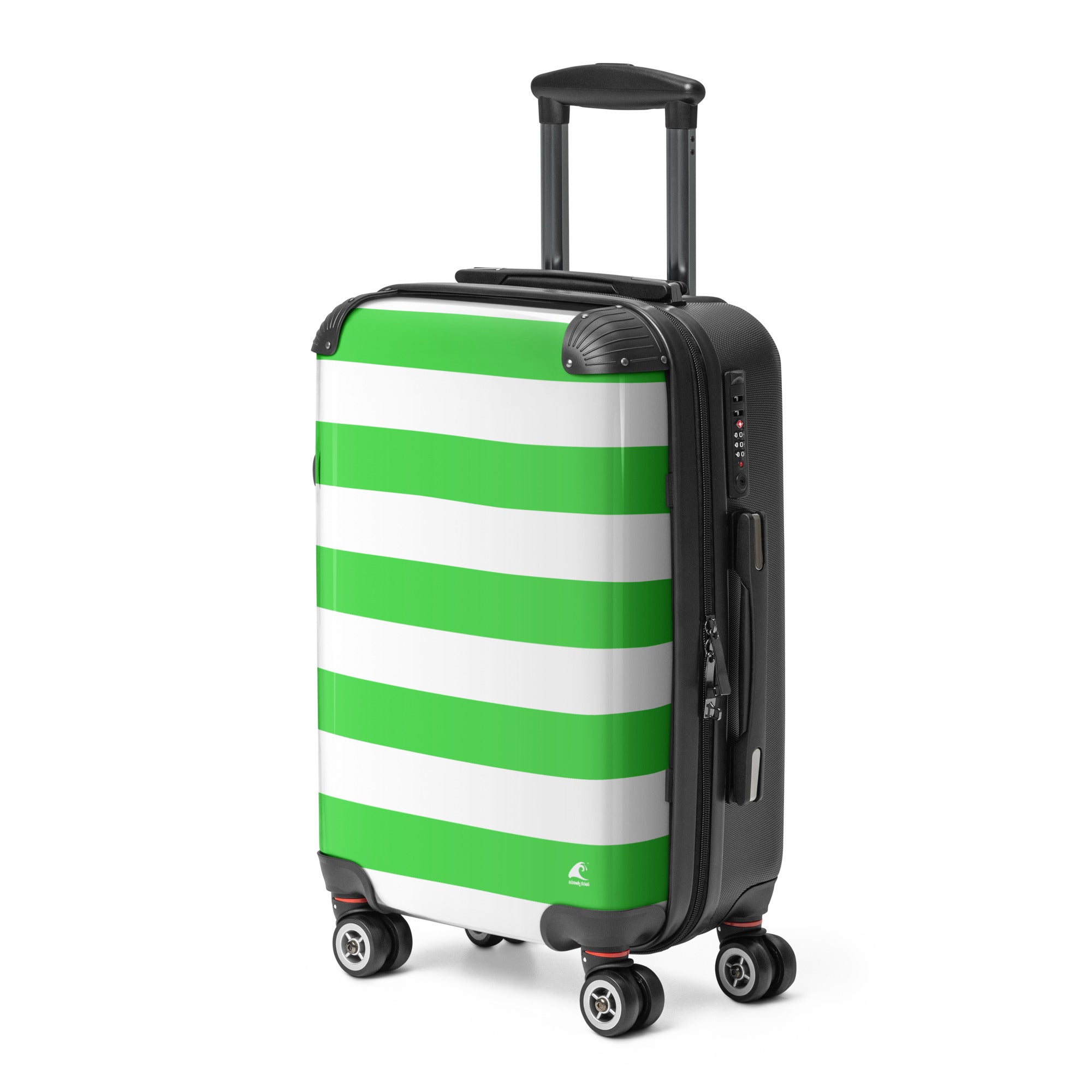 Lime Green and White Beach Stripes Carry On Suitcase – Travel Luggage by Extremely Stoked®