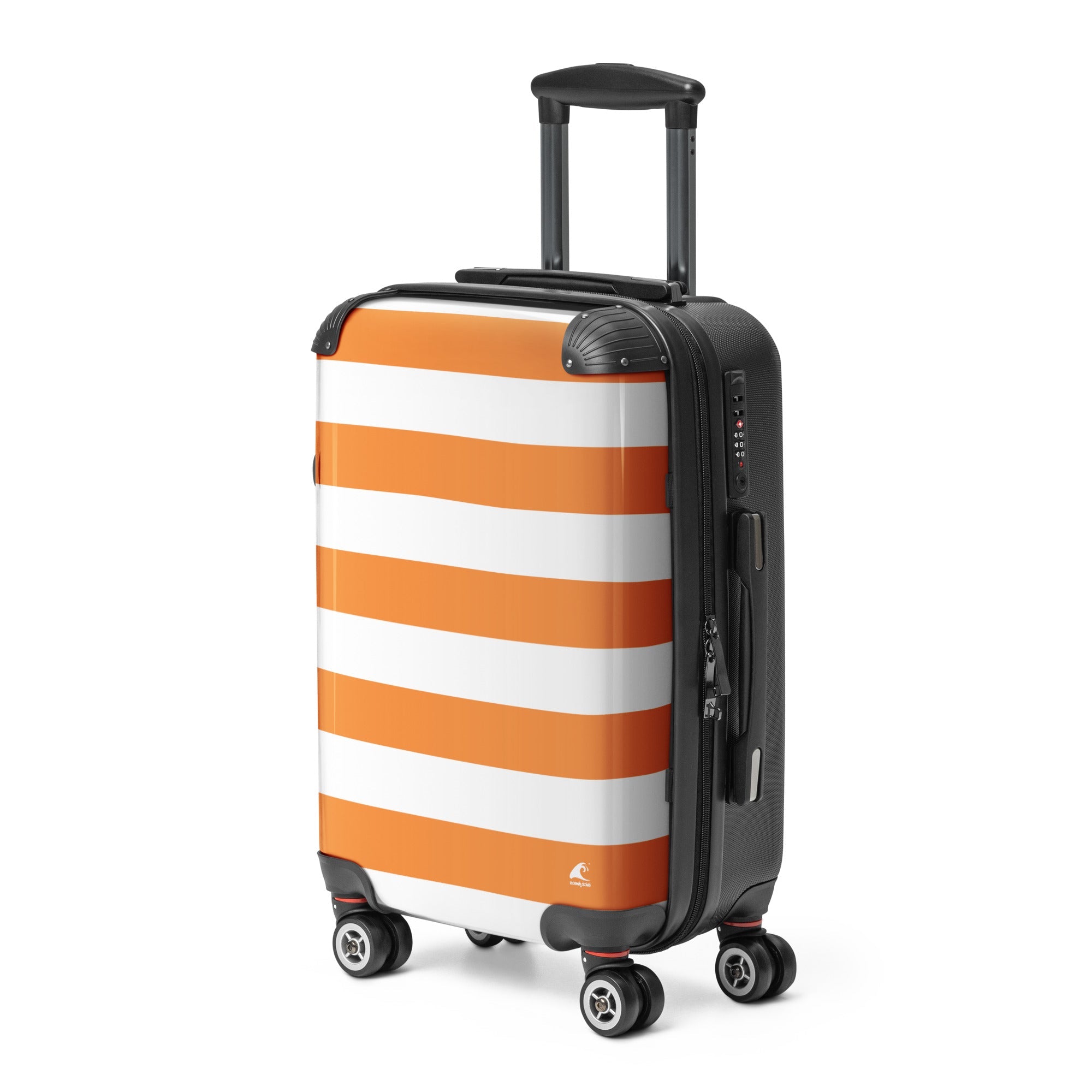 Orange and White Beach Stripes Carry On Suitcase – Travel Luggage by Extremely Stoked®