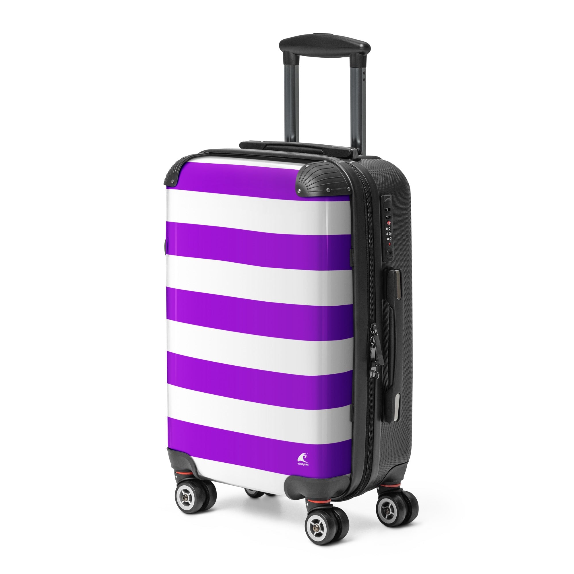 Purple and White Beach Stripes Carry On Suitcase – Travel Luggage by Extremely Stoked®