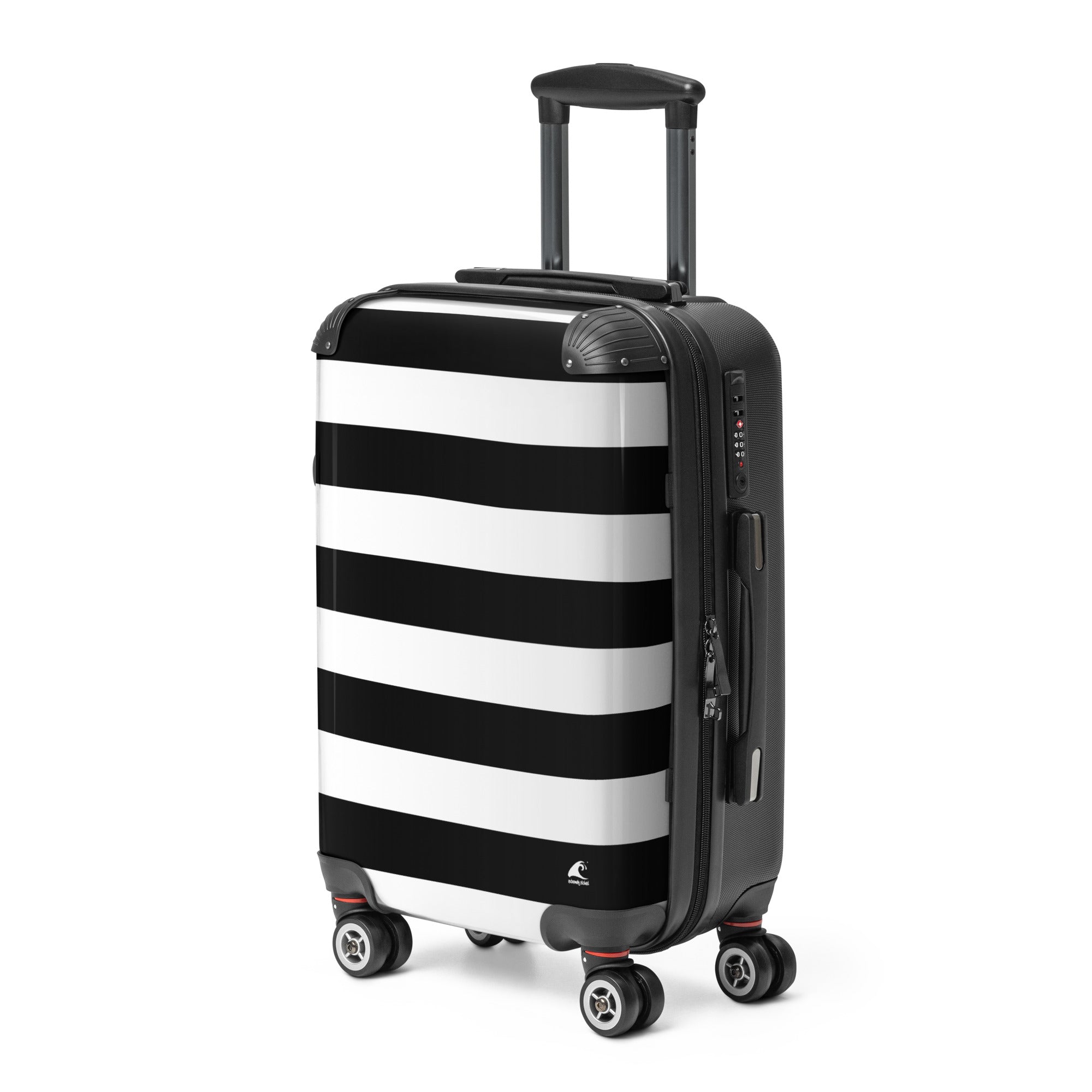 Black and White Beach Stripes Carry On Suitcase – Travel Luggage by Extremely Stoked®