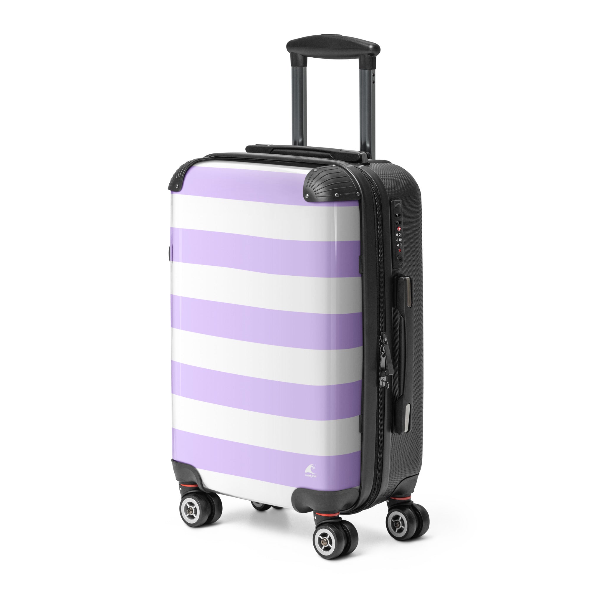 Lavender and White Beach Stripes Carry On Suitcase – Travel Luggage by Extremely Stoked®