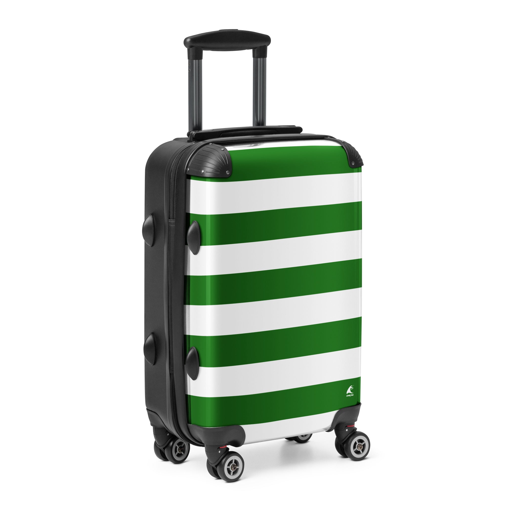 Fresh Green and White Beach Stripes Carry On Suitcase – Travel Luggage by Extremely Stoked®